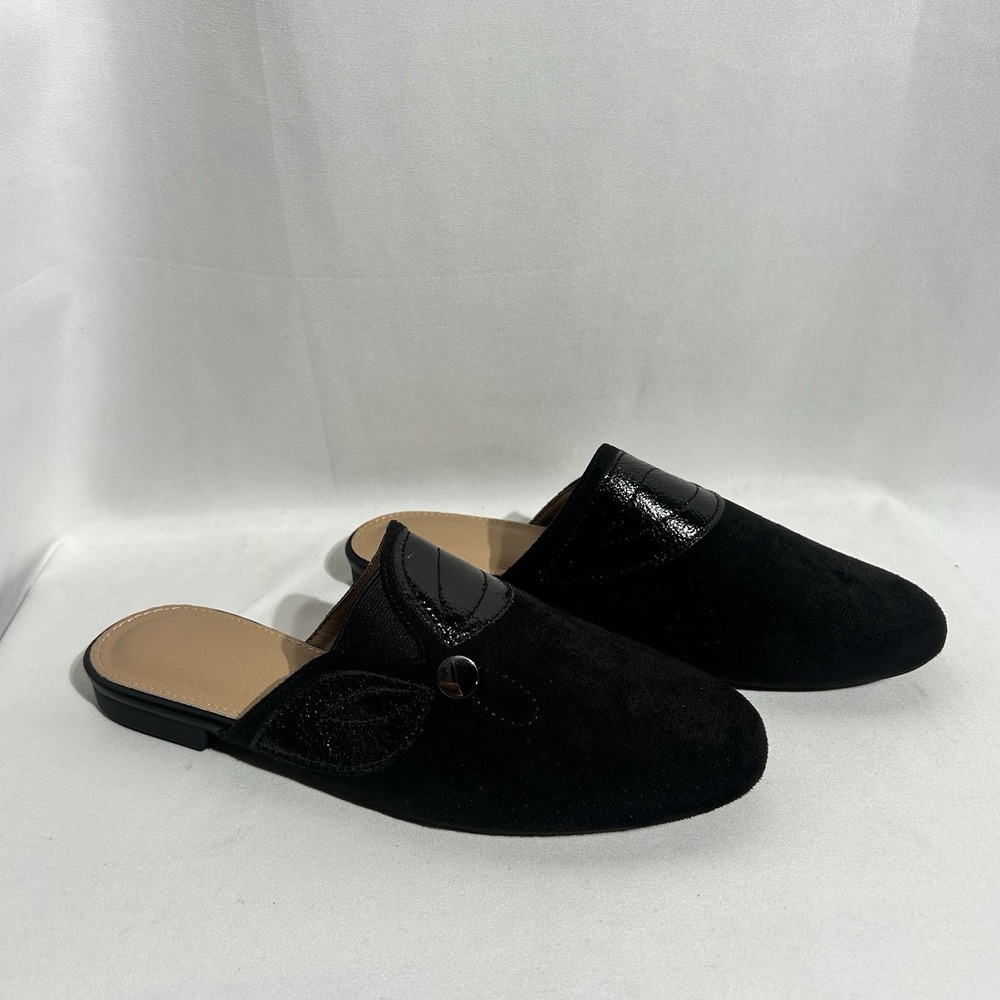Ecetana Mules Sz 6.5‎ (38) Flat Shoes Comfortable Dressy Slip on Slides, Black